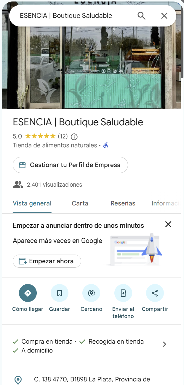 Imagen de ESENCIA de su perfil de Google.